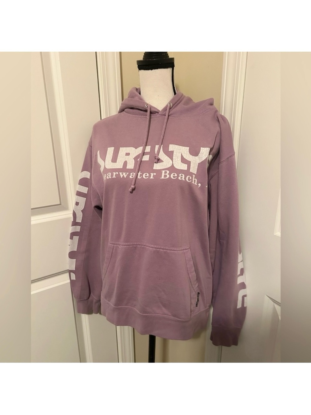 Surf Style Purple Hoodie with White Accents